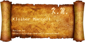 Kloiber Marcell névjegykártya